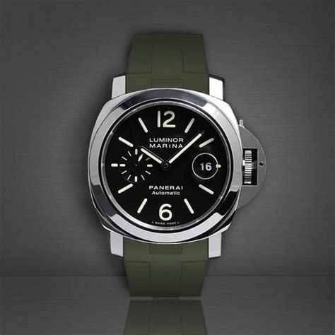 panerai rubber strap green